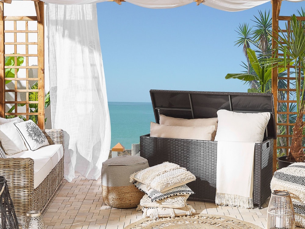 Coffre de rangement 126 cm 46 cm marron