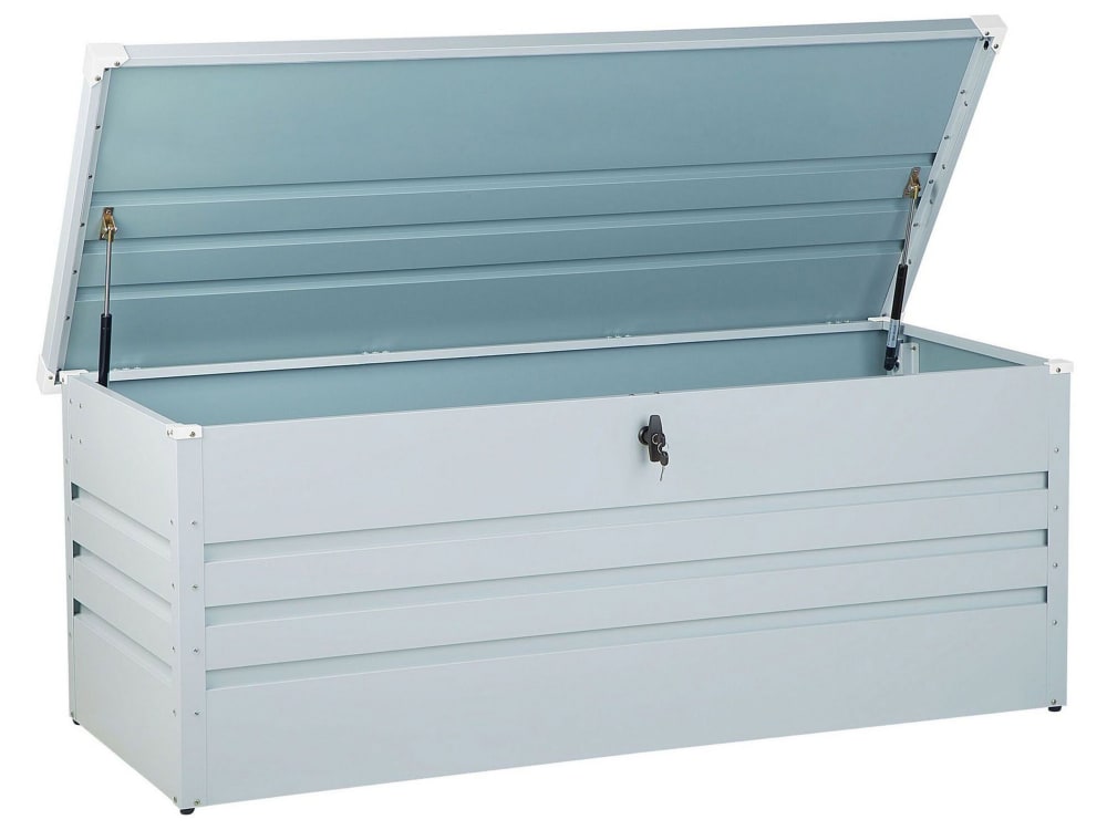 Coffre de rangement métal 165 cm 70 cm gris clair