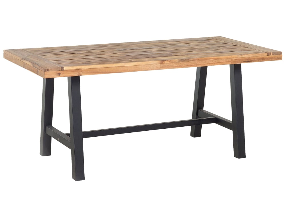 Table de repas 6 personnes en bois d'acacia marron