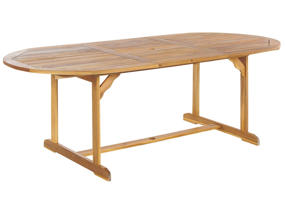 Table de jardin 8 personnes en acacia bois clair