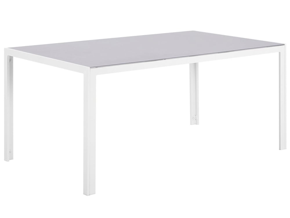 Table de jardin 6 personnes en verre de sécurité gris
