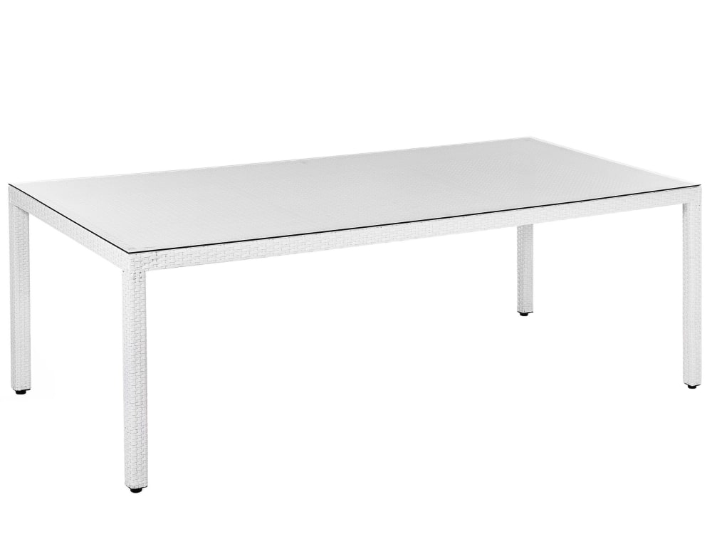 Esstisch 8 Personen Aus Polyrattan, Weiß