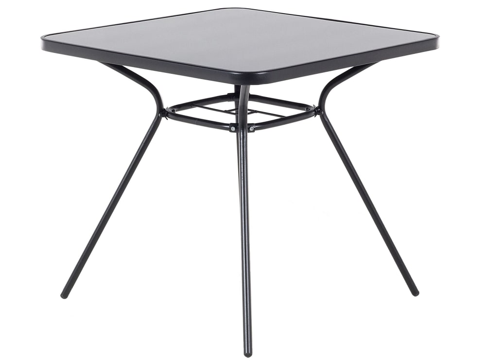 Table de jardin 4 personnes en acier noir