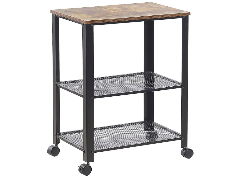Beliani Servierwagen aus Faserplatte 78cm, schwarz style classic chic - Spanplatte