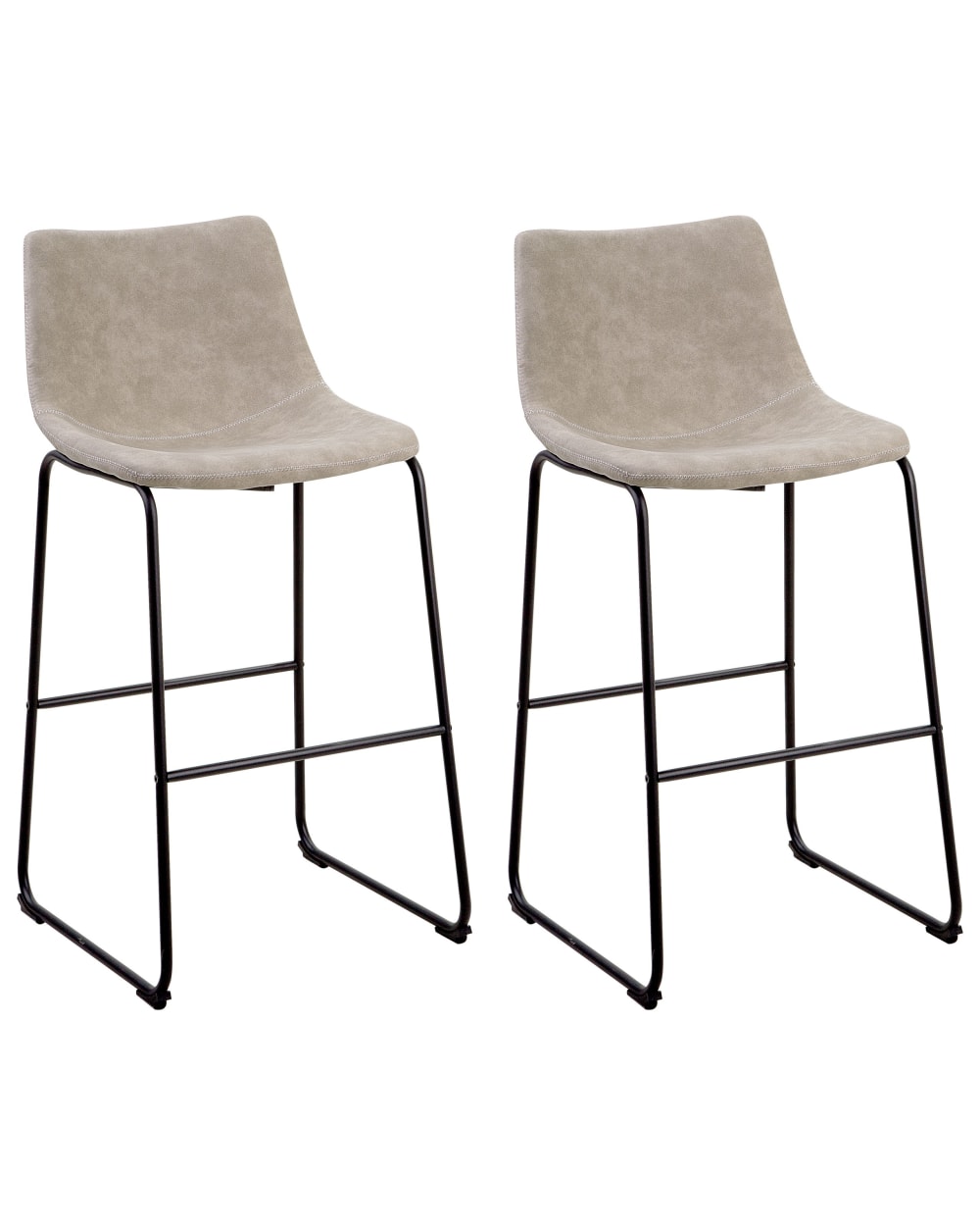 Set Mit 2 BarstüHlen Aus Stoff, Beige