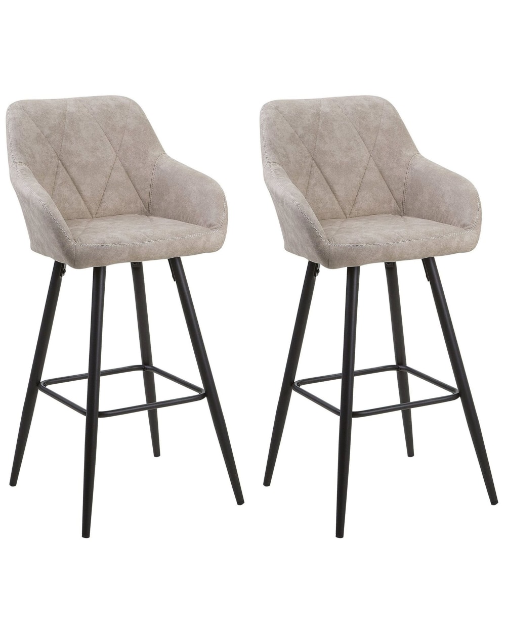 Set Mit 2 BarstüHlen Aus Stoff, Beige