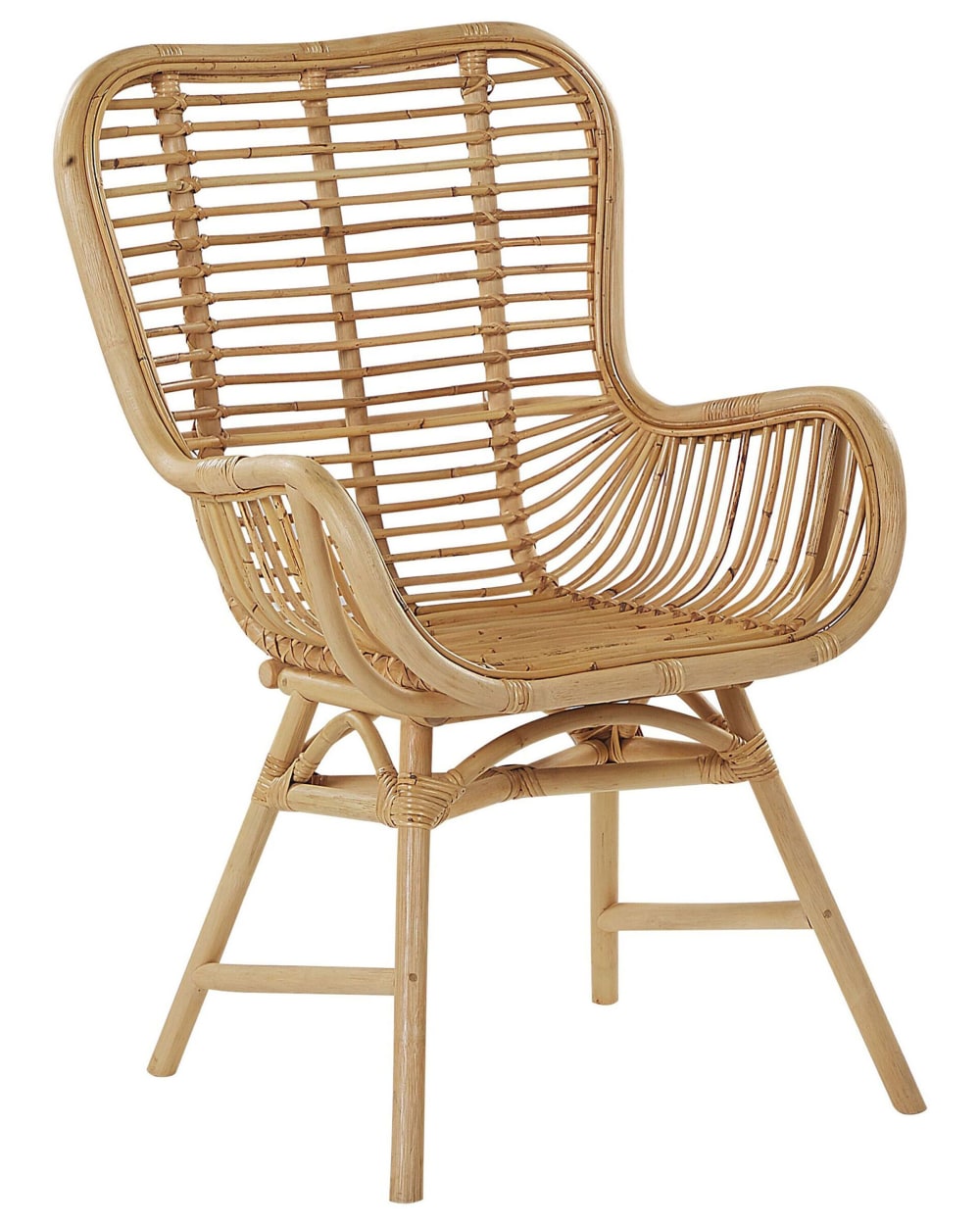 Esszimmerstuhl Aus Rattan, Braun