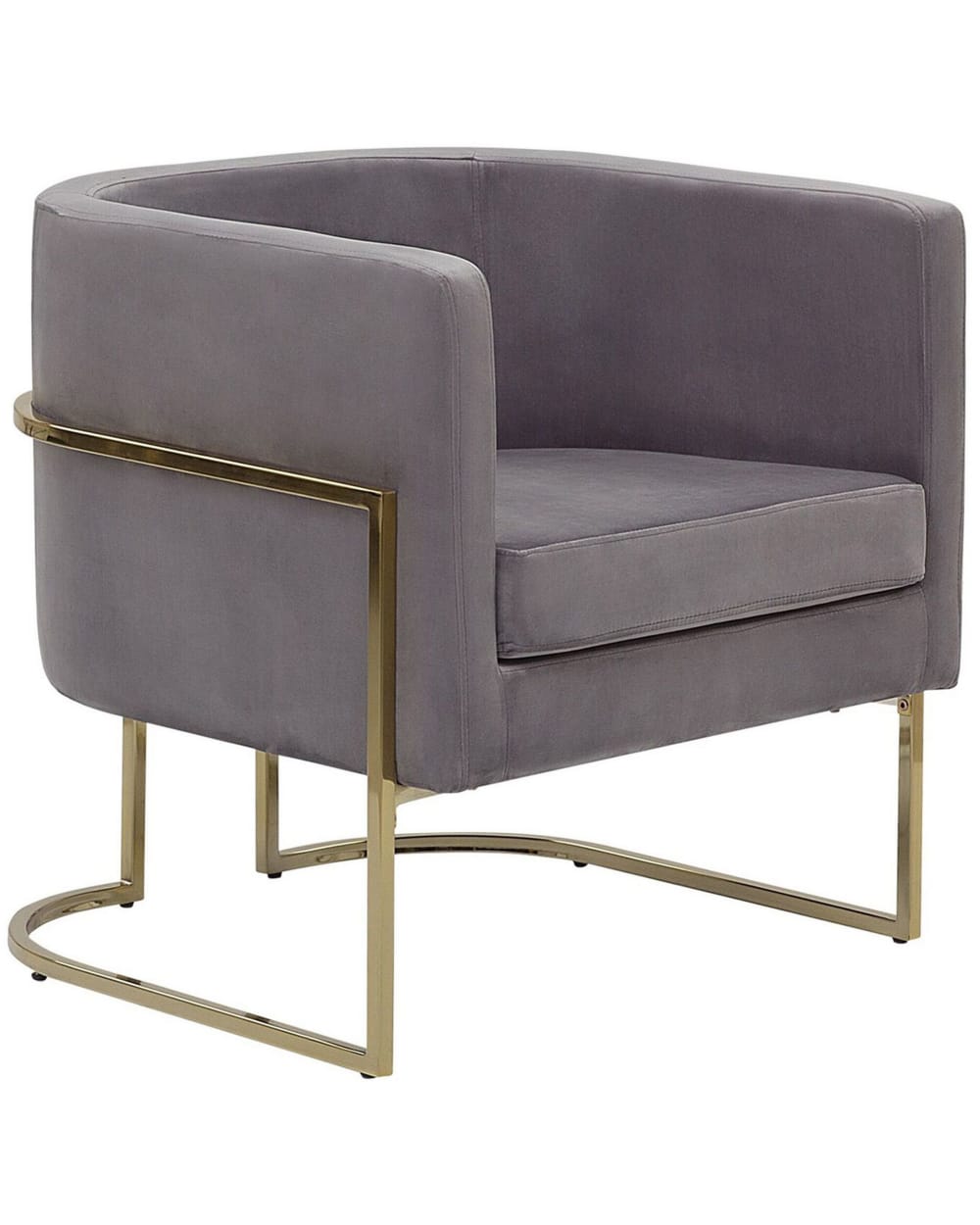 fauteuil en velours gris