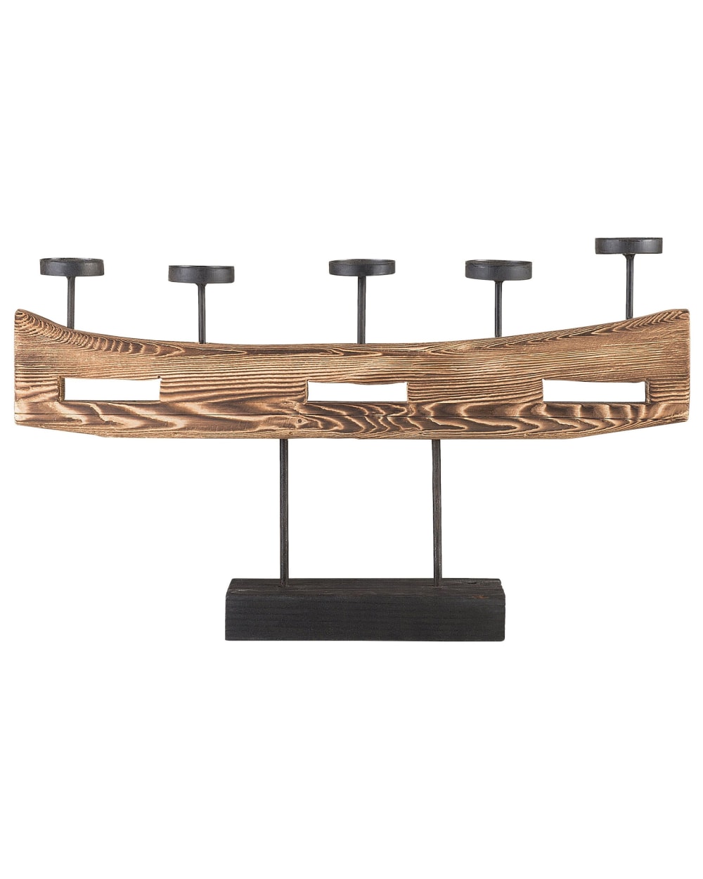 Bougeoir bois de pin 36 cm marron