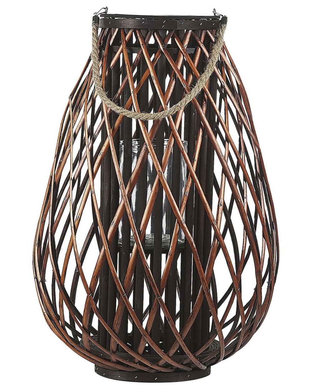 Beliani Laterne aus Holz 60 cm, braun style landhaus - Holz