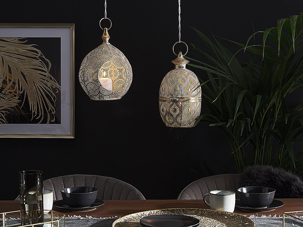 Laterne aus Metall 33 cm, gold - Maisons Du Monde