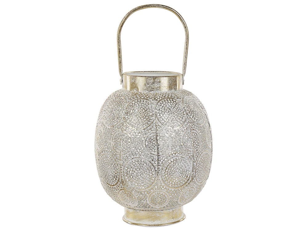 Beliani Laterne aus Metall 30 cm, gold style vintage - Metall