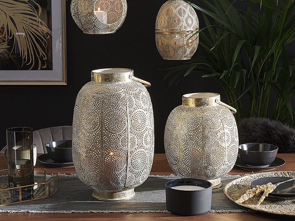 Laterne aus Metall 30 cm, gold - Maisons Du Monde