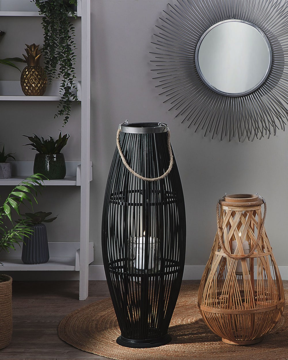 Lanterne 84 cm bambou noir — vue 3