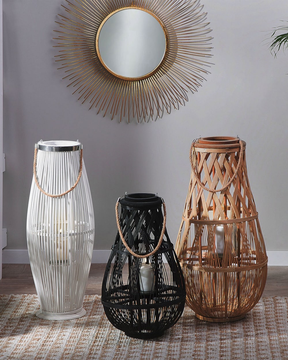 Lanterne 56 cm bambou noir — vue 3