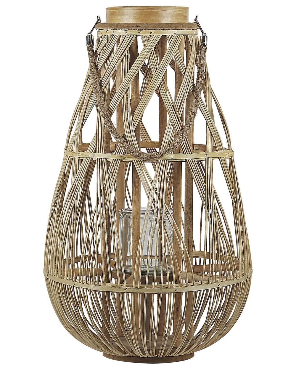 Beliani Laterne aus Holz 56 cm, braun style landhaus - Bambus