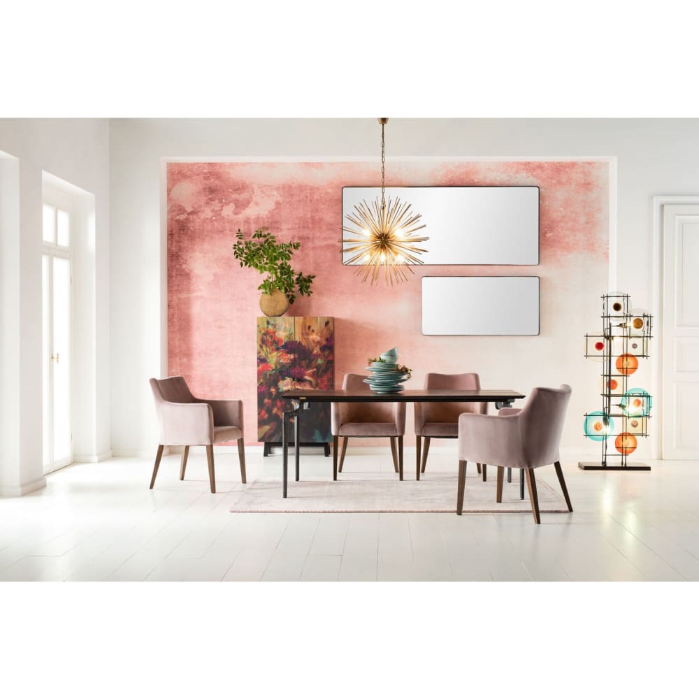 Miroir bords arrondis en métal noir 200x80 - Maisons du Monde