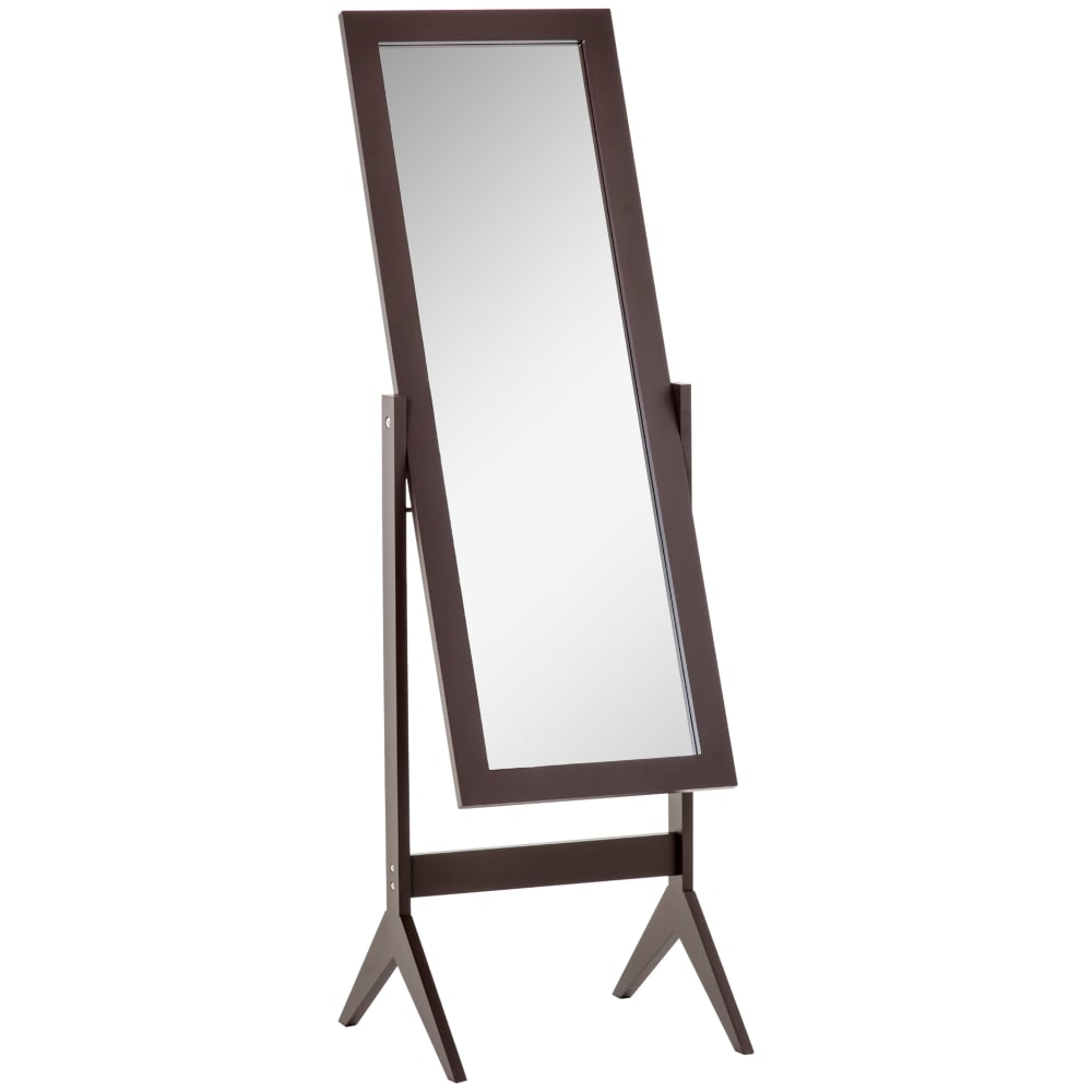 Homcom Neigbarer Standspiegel, dunkelbraun H148cm style modern - Spanplatte
