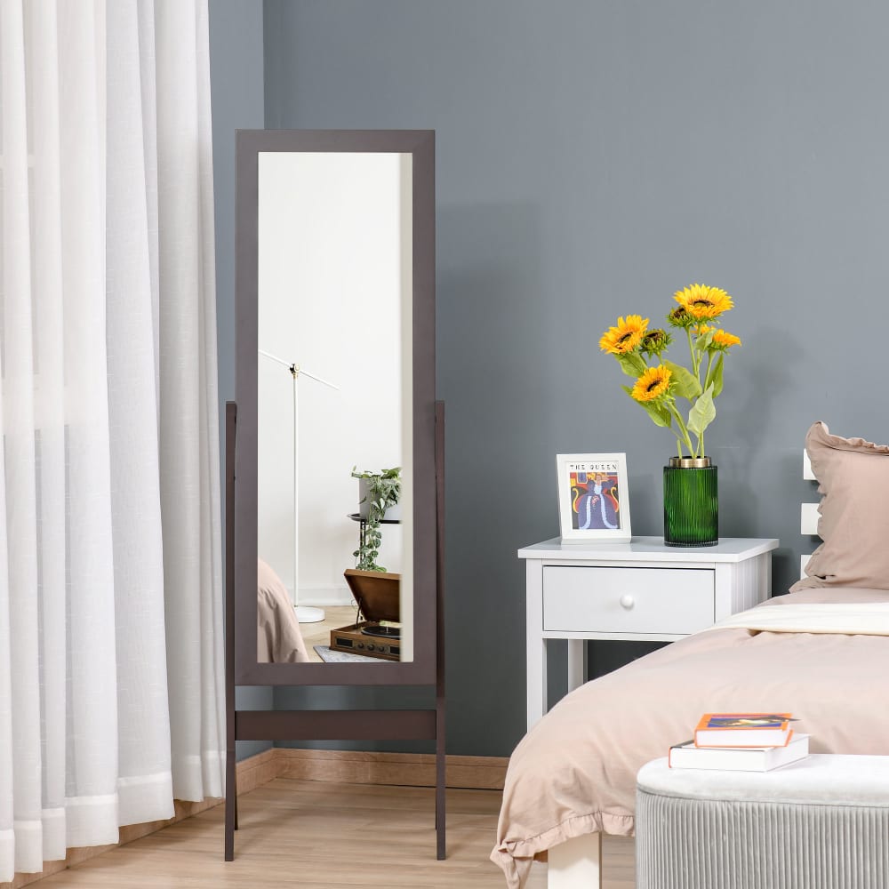 Miroir à pied inclinaison réglable brun foncé h148 cm - Maisons du Monde