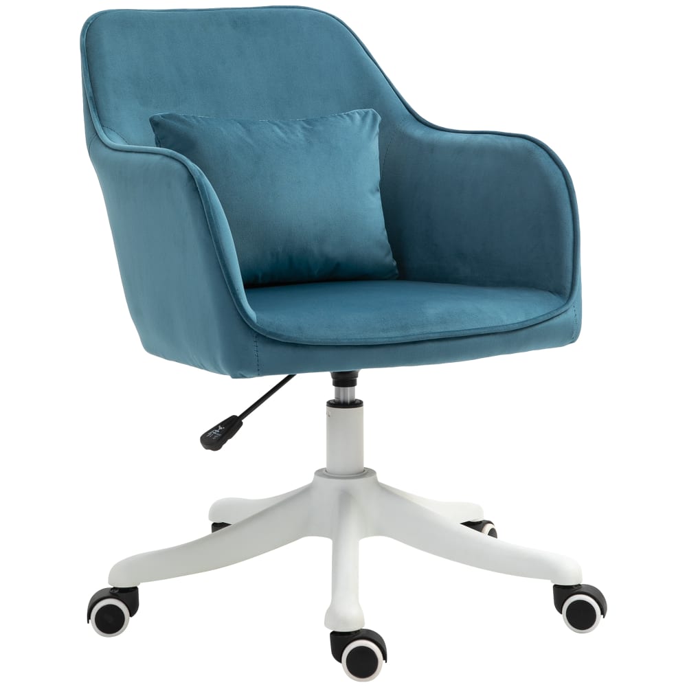 Vinsetto Massivholz-Bürostuhl, Velours Blau Pes - Polyester