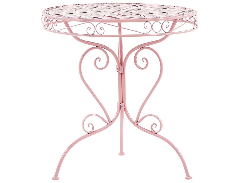 Table ronde 2 personnes en métal rose