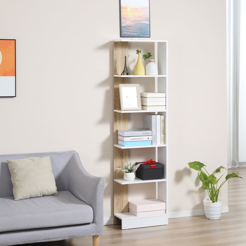 Weiß-Eichen-Bücherregal 45x21x170cm - Maisons Du Monde
