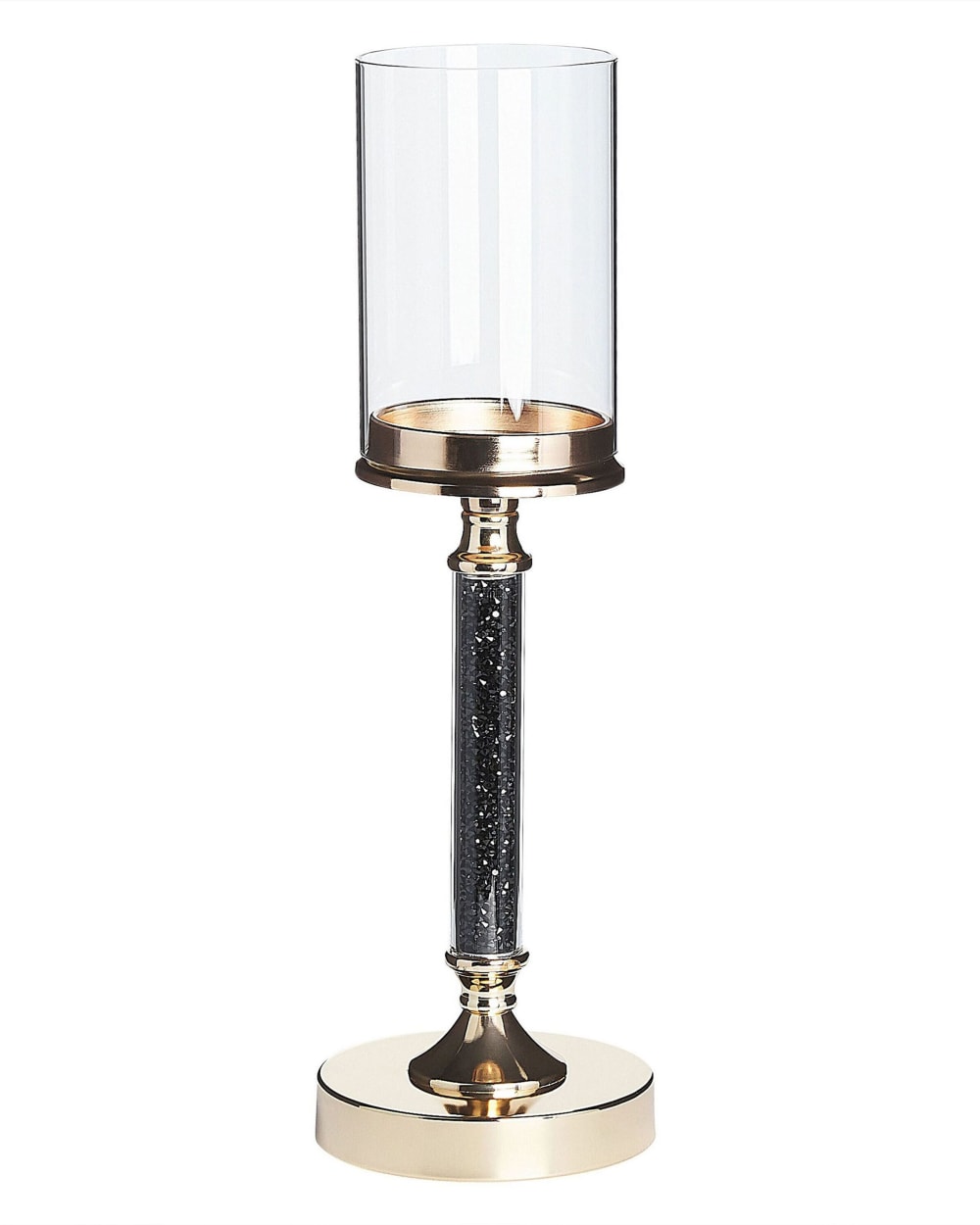 Beliani Kerzenständer aus Metall 41cm, schwarz style classic chic - Glas