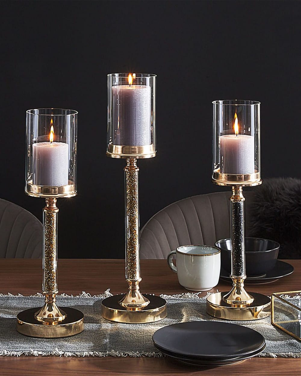 Kerzenständer aus Metall 41cm, schwarz - Maisons Du Monde