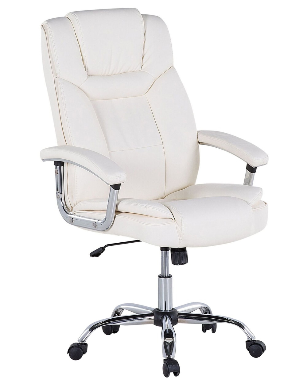 Fauteuil de bureau cuir pu beige clair