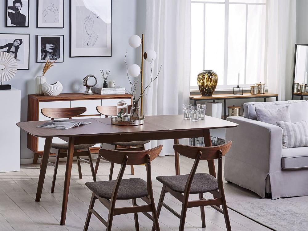 Esszimmertisch 8 Personen aus Mdf-platte, braun - Maisons Du