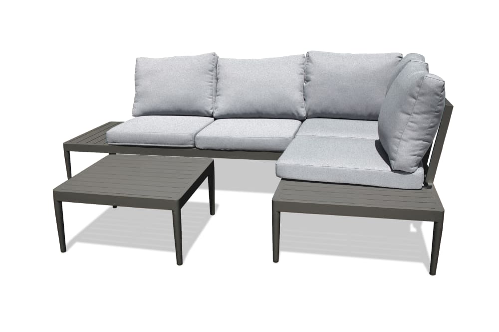 Salon de jardin d'angle 4 places en aluminium