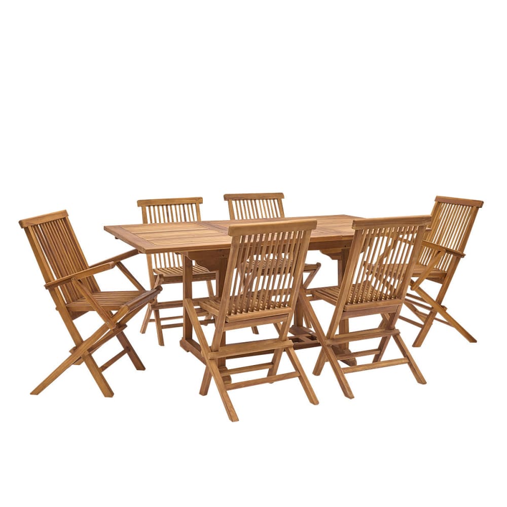 Salon de jardin en teck huilé massif extensible 6/8 pers. - Maisons du Monde