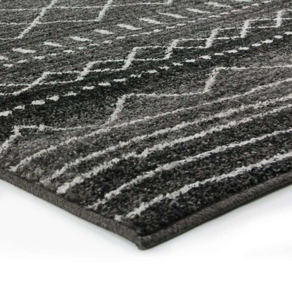 Tapis toucher laineux imprimé motifs ethniques noir 133x190 — vue 4
