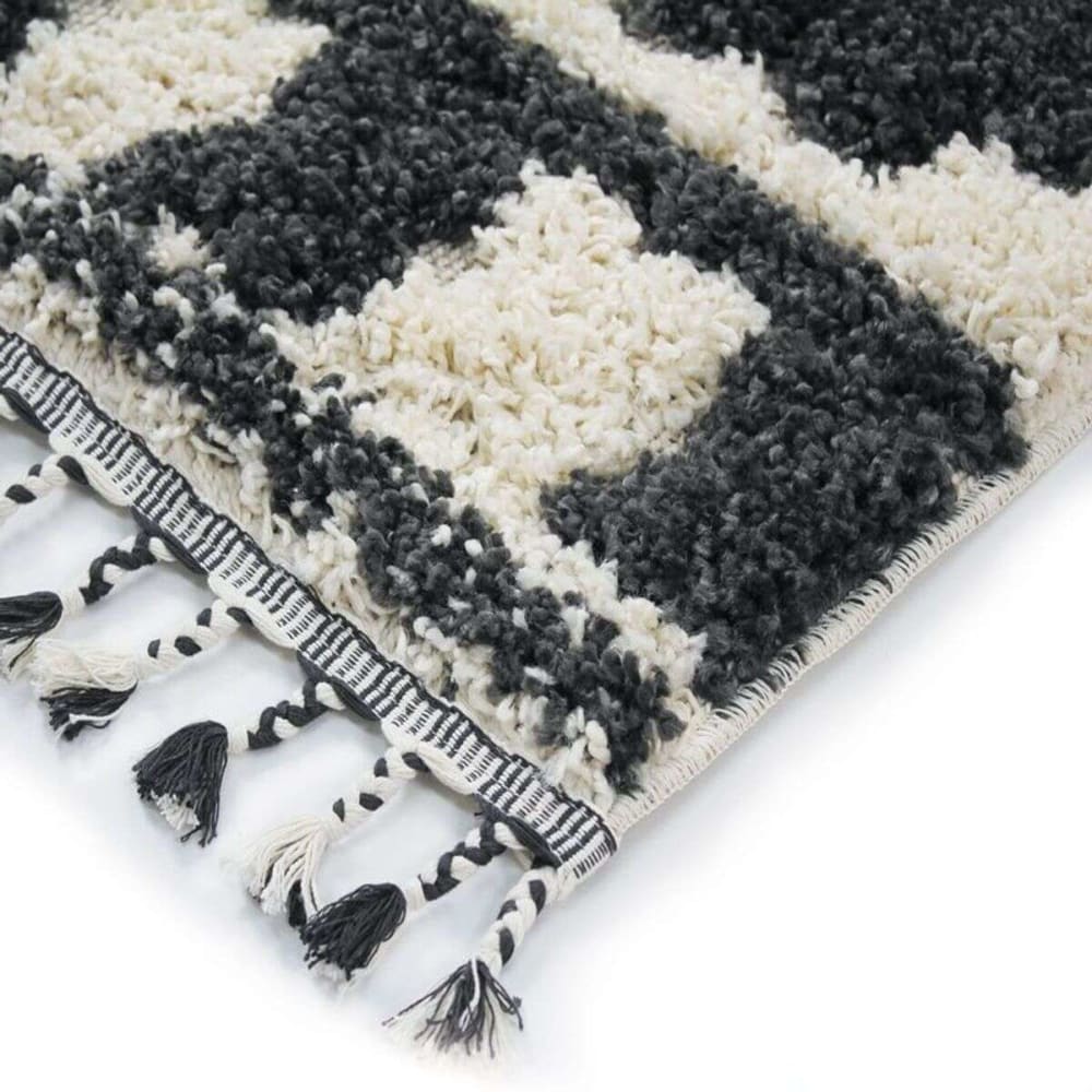 Tapis berbère crème et gris à effet relief 120x170 — vue 3