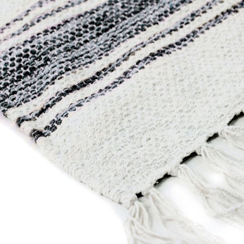 Tapis en coton lignes noir-gris-blanc 120x170 — vue 4