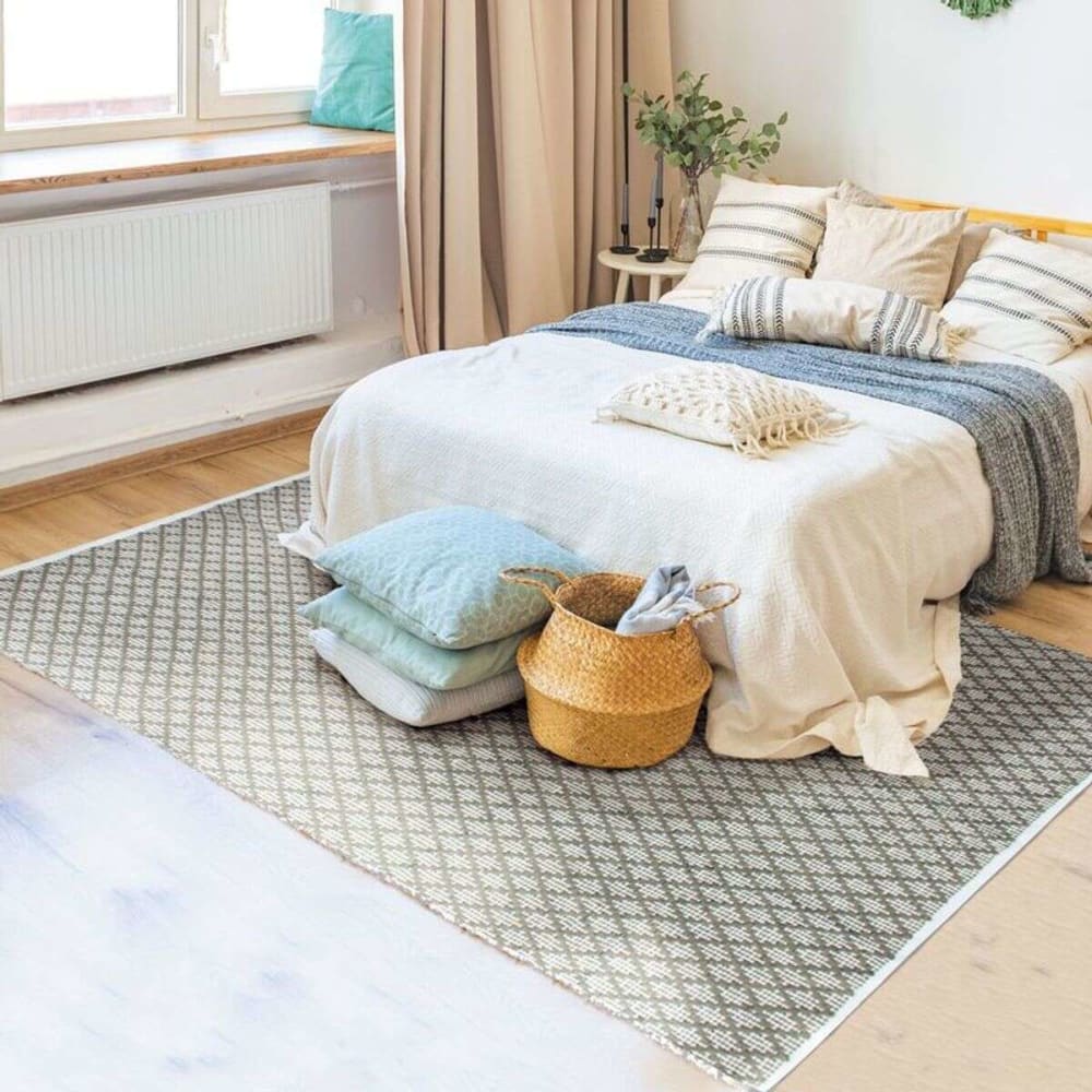 Alfombra 100% algodón blanco/crudo-arena 160x230