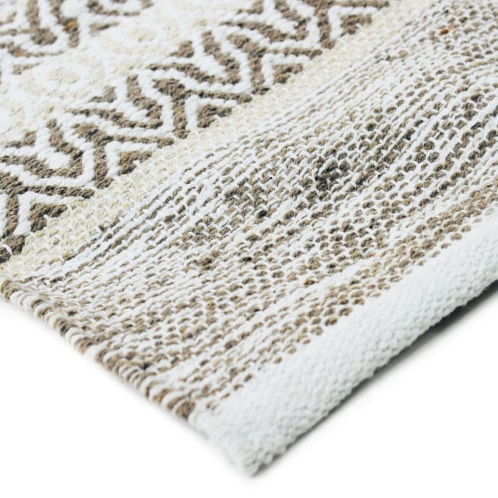 Tapis en coton bande ethno blanc-sable 190x290 — vue 4