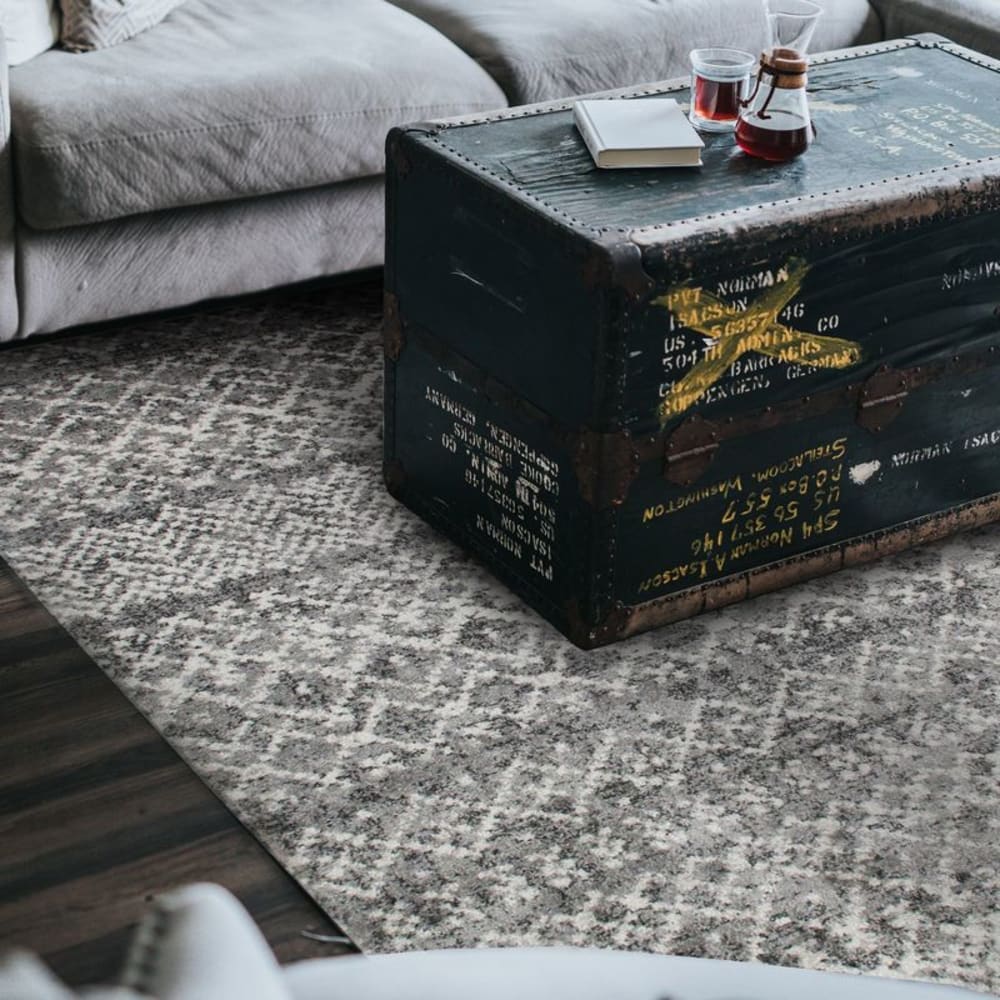 Tapis esprit scandinave à motifs ethniques gris foncé 120x170 — vue 3