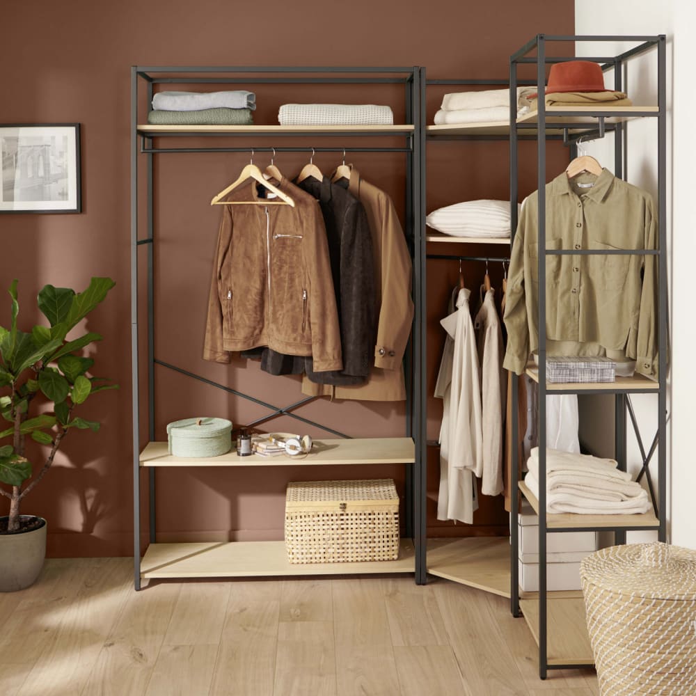 Lot de 3 portants vêtements en bois et métal 180x200cm - Maisons du Monde