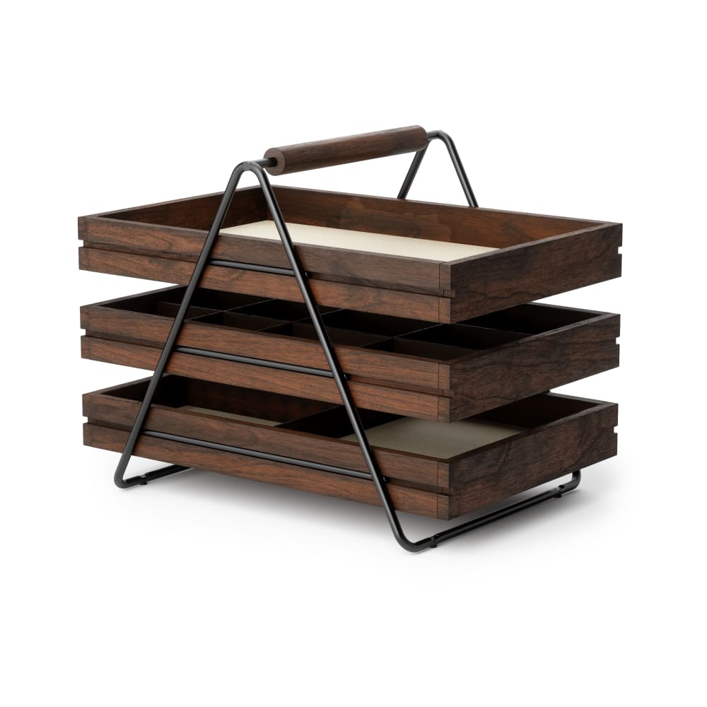 Plateau de rangement - bois brun