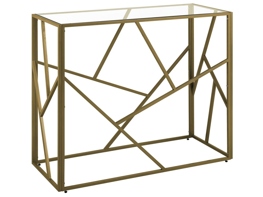 Beliani Konsolentisch aus Glas, gold style classic chic - Glas