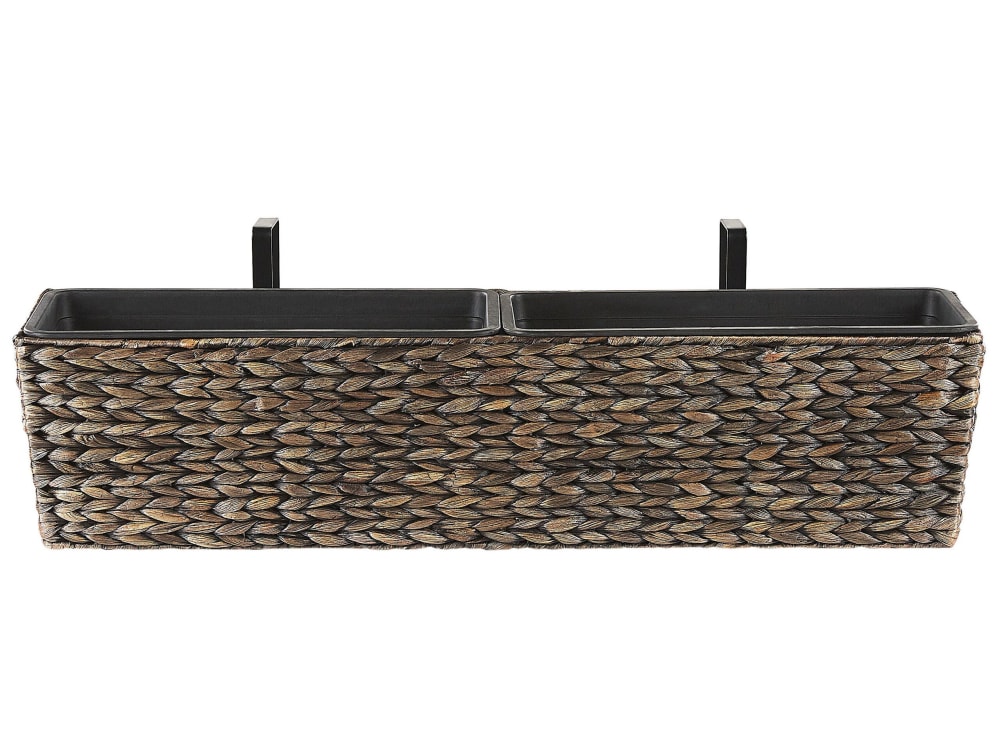 Jardinière balconnière rectangulaire marron 80x18