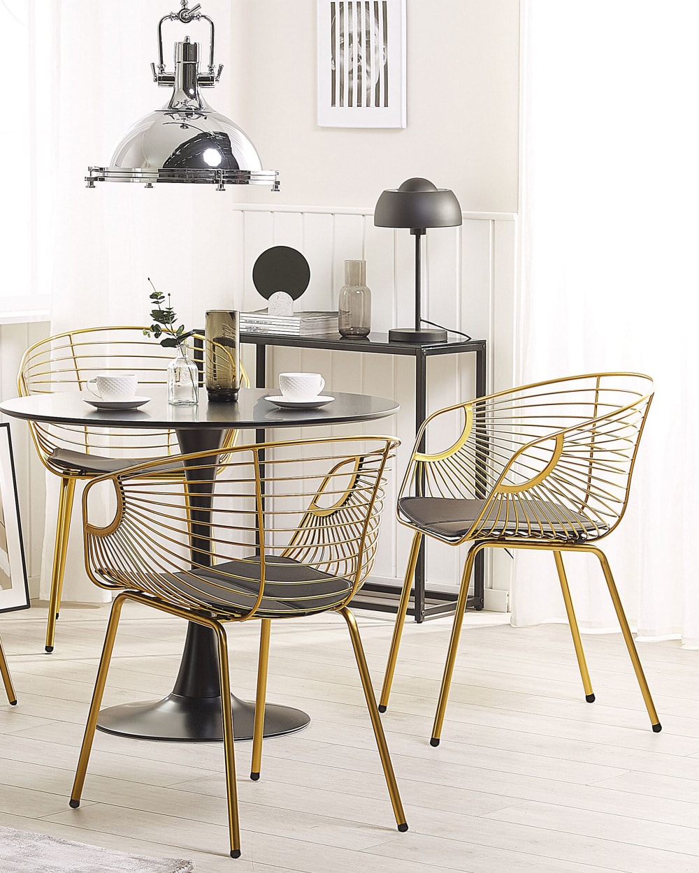 Esszimmerstuhl 2er Set aus Metall, gold - Maisons Du Monde