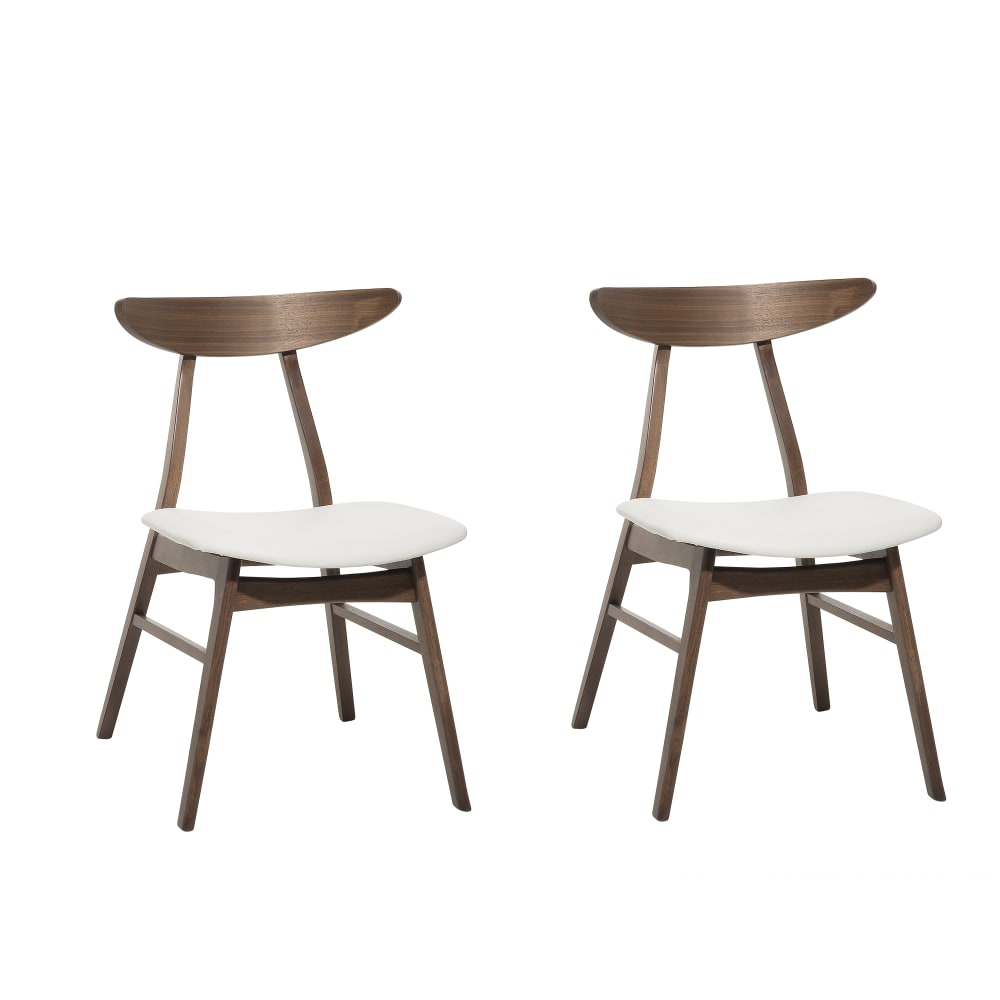 Lot de 2 chaises en simili cuir blanc — Beyit