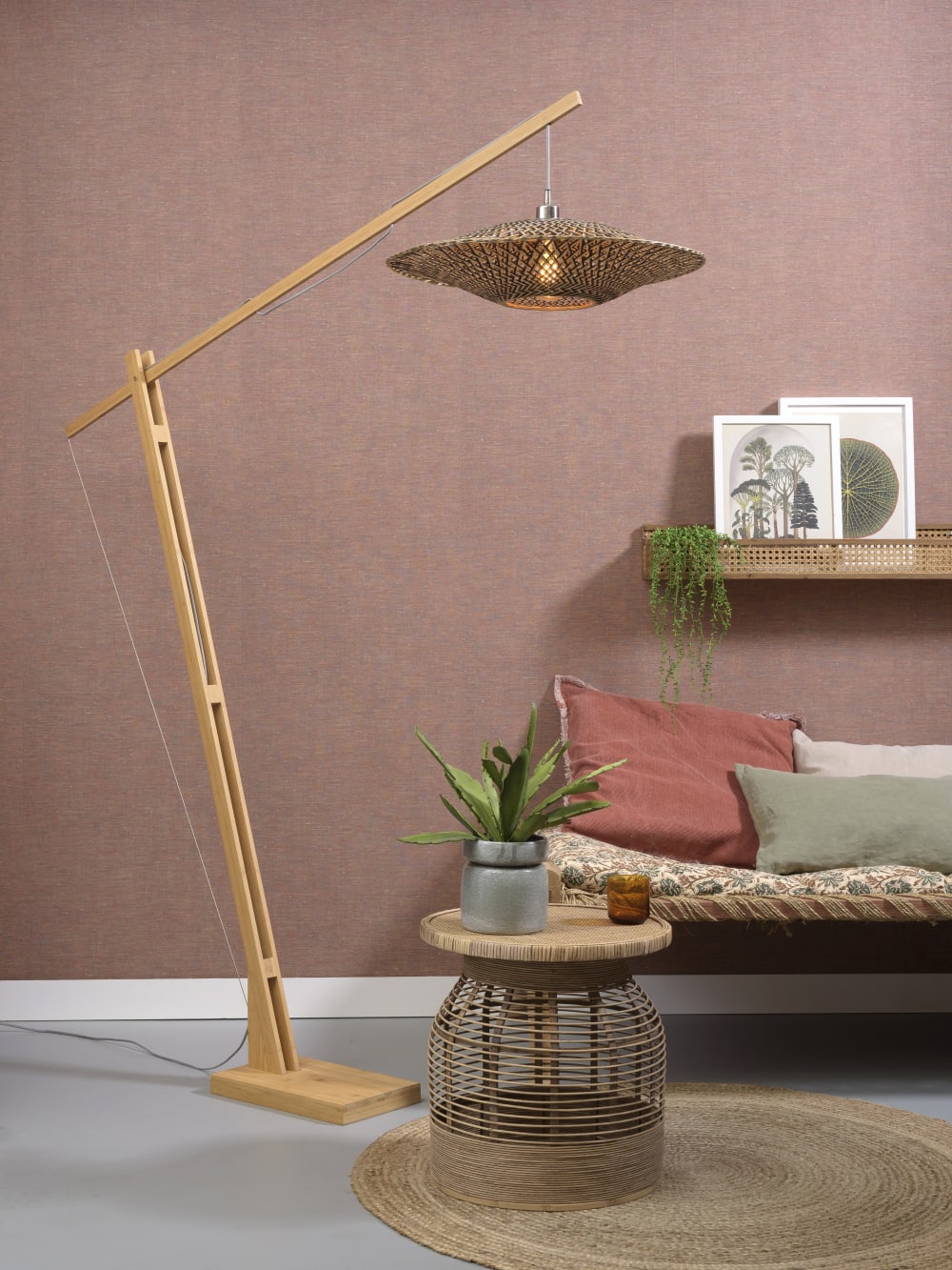 Lampadaire bambou H175cm — vue 3