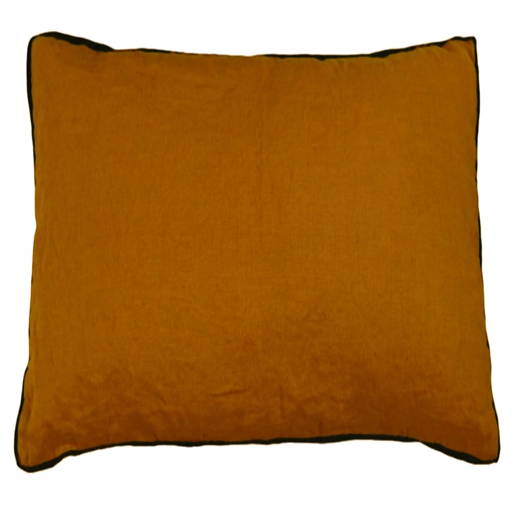 Vent du sud Housse de coussin pur lin lavé terre cuite 45x45 Orange Coton