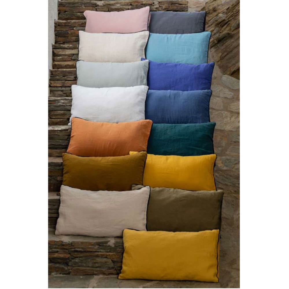 Housse de coussin pur lin lavé terre cuite 45x45 - Maisons du Monde
