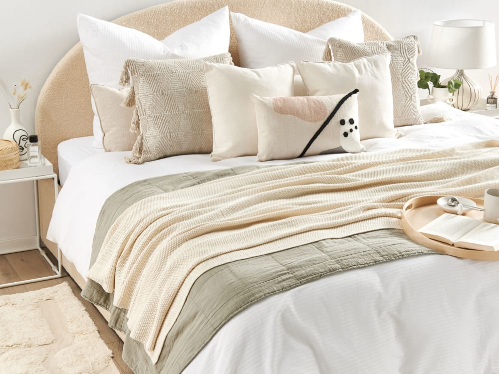 Kuscheldecke Aus Baumwolle 180 X 130Cm, Beige
