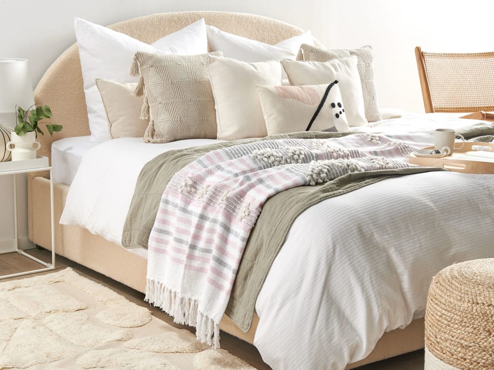 Beliani Kuscheldecke aus Acryl 150 x 125cm, rosa style landhaus - Acryl