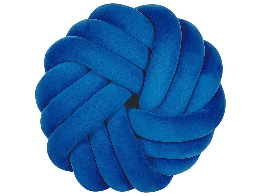Beliani Dekokissen aus Stoff, blau style vintage - Samt